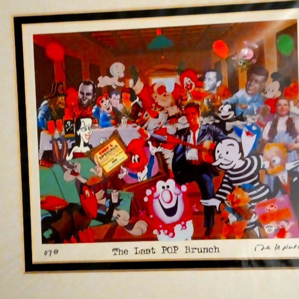 NELSON DE LA NUEZ Signed Print of THE LAST POP BRUNCH.